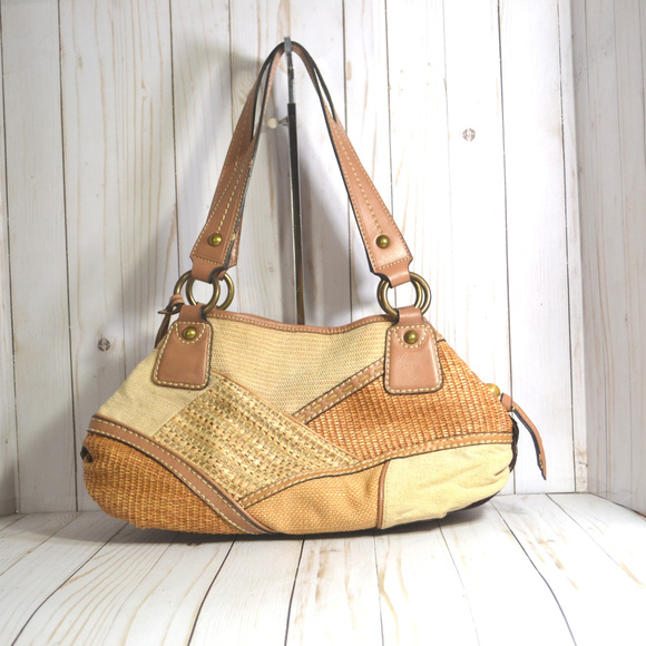 Fossil Woven Rattan Patchwork Purse - Picture 3 of 7